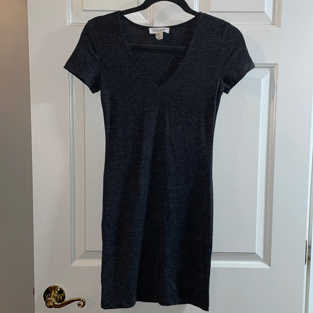 Fitted V-Neck T-Shirt Dress